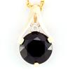 2.50ct Black Sapphire & Diamond 9K Gold Pendant (JEW-9134X)