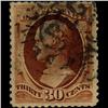 1887 RARE US 30c Hamilton Orange Brown Used Stamp (STM-1303)