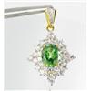 Image 1 : 24ctw Lab Dia/Emerald 22k Gold Vermeil Pendant (JEW-2365)