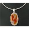 Image 2 : 240ct Natrl Carnelian German Silver Pendant/Chain (JEW-2413)