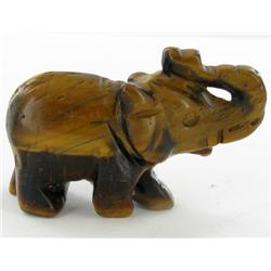 14ct Handcarved Tiger Eye Elephant (ANT-1078)