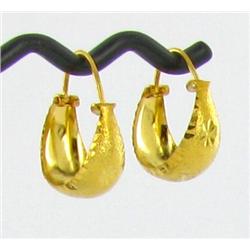 22k Gold Vermeil Earrings 3/4" (JEW-1596)
