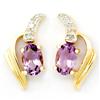 1.16Ct Natural Amethyst Diamond 9K Gold Earrings (JEW-9114X)
