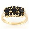 1.52Ct Black Sapphire & Genuine Diamond 9K Ring (JEW-9022X)