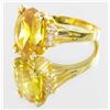 Image 2 : 27ctw Lab Yellow Sapphire 22k Gold Vermeil Ring (JEW-2115)