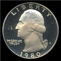 1980S Washington 25c Proof Graded ICG PR70 DCAM (COI-5387)