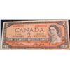 Image 1 : 23. Series 1954 Bank of Canada $2 Note. VG-8.