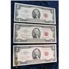 Image 1 : 56. (3) Series 1963 $2 U.S. Notes. "Red Seals" AU-Unc.