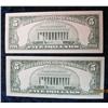 Image 2 : 65. (2) Series 1963 $5 "Red Seal" U.S. Notes. Almost Unc.