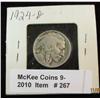 Image 1 : 267. 1924 D Buffalo Nickel. VG-8.