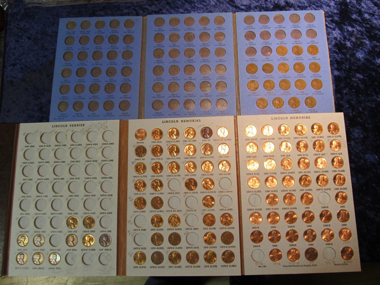 921. (2) Lincoln Cent Coin Folders with 111Coins 1935S2000