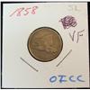 Image 1 : 956. 1858 SL Flying Eagle Cent. VF.