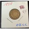 Image 2 : 956. 1858 SL Flying Eagle Cent. VF.
