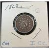 Image 1 : 986. 1868 Shield Nickel. No Rays G.