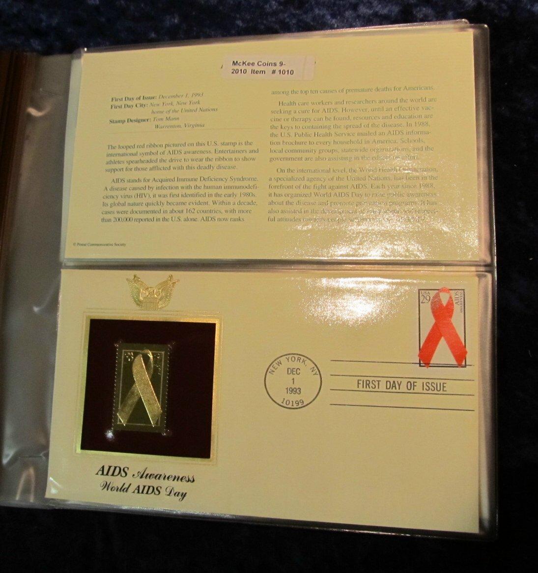 1010. (5) 22K Gold, Golden Replicas of US Stamps.