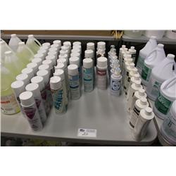 ASSORTED SPRAY BOTTLES OF VARIOUS CLEANERS