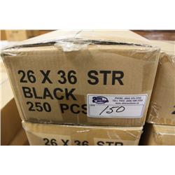 4 BOXES OF 26 X 36 BLACK GARBAGE BAGS