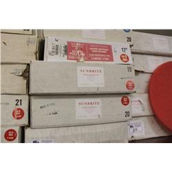 5 BOXES OF ASSORTED FLOOR MACHINE SCRUBBERS