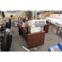 CHERRY RECEPTION DESK WITH GREY TASK CHAIR
