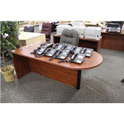 CHERRY BULLET TOP DESK AND CREDENZA SET