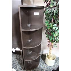 DARK WALNUT CORNER BOOKSHELF