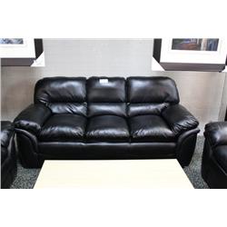 BLACK LEATHER 3 PC SOFA SET INC.