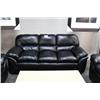 Image 1 : BLACK LEATHER 3 PC SOFA SET INC.