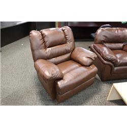 DARK BROWN LEATHER RECLINING CHAIR
