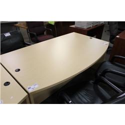 MAPLE BOW FRONT EXECUTIVE DESK