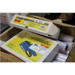 BOX OF PRICING GUNS AND TAPES