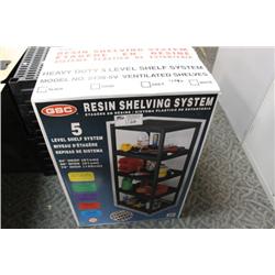 LOT OF RESIN OFFICE SHELVING