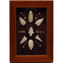 Framed New Mexico Arizona Arrowheads