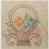 Image 2 : 1970s Hand Embroideried Flower Pot Quilt