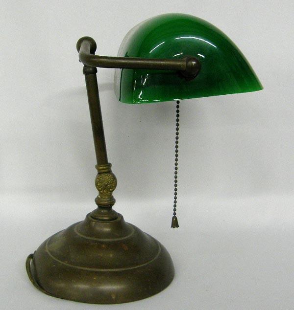 vintage green bankers lamp