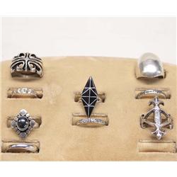 9 Silver Rings Southwestern & Other