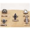 Image 1 : 9 Silver Rings Southwestern & Other