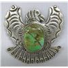 Image 1 : Navajo Silver Turquoise Pin/Pendant by Cleveland