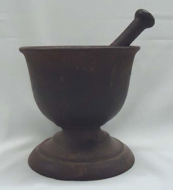 Antique Cast Iron Mortar & Pestle