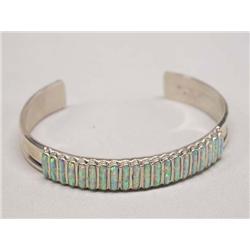 Zuni Sterling Silver Opal Bracelet