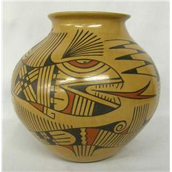 Mata Ortiz Polychrome Snake Pot by Jesus Tena