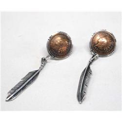 1905 & 1907 Copper Indian Head Penny Earrings
