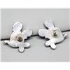 Image 2 : Zuni Silver Inlay Mickey Mouse Pierced Earrings