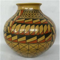 Mata Ortiz Polychrome Geometric Pot by Jesus Tena