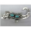 Image 1 : Navajo Silver Turquoise Lizard Pin by T. Yazzie