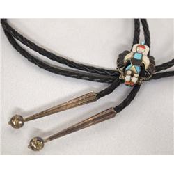 Zuni Silver Inlay Knifewing Bolo Tie by Beyuka