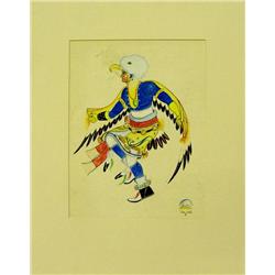 1967 Original Tesuque Watercolor by Paul Vigil