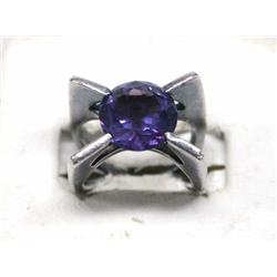 Silver & Alexandrite Contemporary Ring