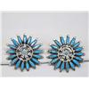Image 1 : Zuni Silver Petit Point Turquoise Pierced Earrings