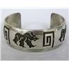 Image 2 : Navajo Silver Bear Bracelet by Rosco Scott