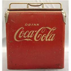 1950s Original Coca-Cola Metal Picnic Cooler
